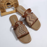 Slipper With Woven Straps