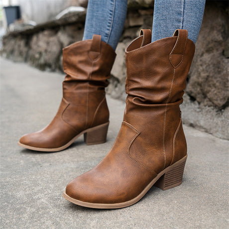 Heeled Mid-top Cowboy Boot