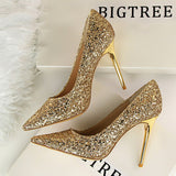 Shining Sequins Slim High Heels