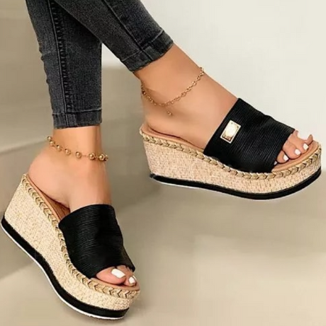 Thick Hemp Rope Wedge Sandals