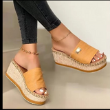 Thick Hemp Rope Wedge Sandals