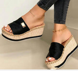 Thick Hemp Rope Wedge Sandals