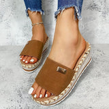 Thick Hemp Rope Wedge Sandals