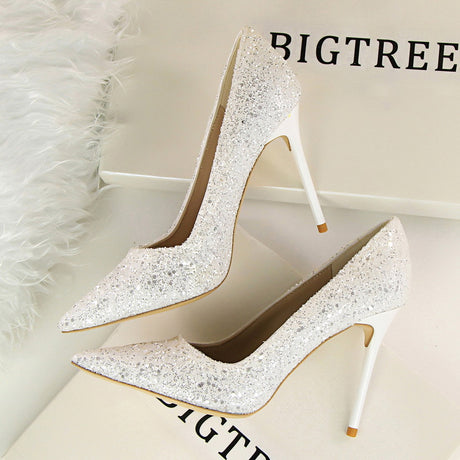 Shining Sequins Slim High Heels