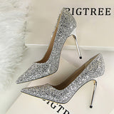 Shining Sequins Slim High Heels