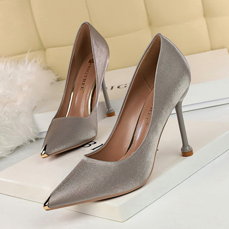 Metallic satin stiletto High Heels