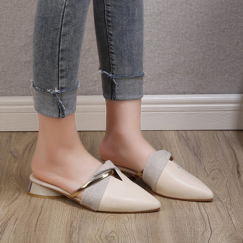 Fairy Style Casual Pointed Toe Thick Heel Shoes